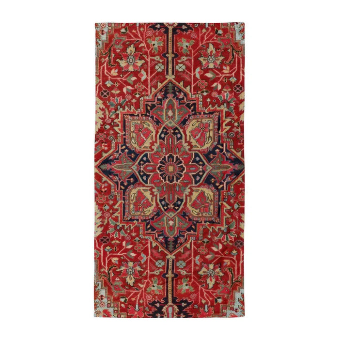 The Dudes Rug Beach Towel in Vintage Persian Crimson. REACH Compliant, Zero-Wastewater Printing, Made-to-Order (Zero Overproduction).
