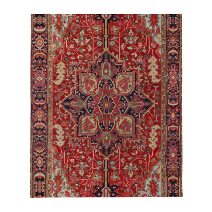 This photorealistic design mimics the intricate weave of a traditional Persian rug, centering on a grand geometric medallion with concentric floral layers. Contact us with accessibility feedback, we'd love to help!