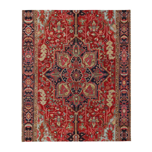 This photorealistic design mimics the intricate weave of a traditional Persian rug, centering on a grand geometric medallion with concentric floral layers. Contact us with accessibility feedback, we'd love to help!