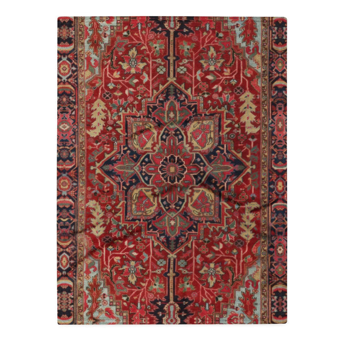 The Dudes Rug Plush Blanket in Antique Crimson Tapestry. REACH Compliant, Zero-Wastewater Printing, Made-to-Order (Zero Overproduction).
