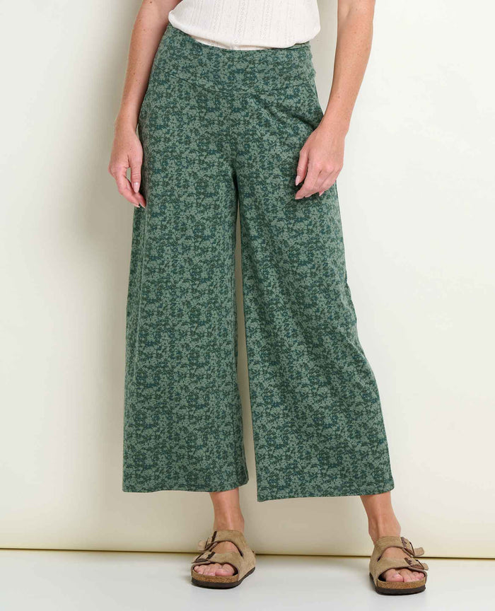 TOAD&CO CHAKA WIDE LEG CROP PANT CILANTRO PRINT WOMENS PANT