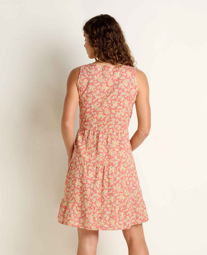TOAD&CO MANZANA TIERED TANK DRESS DUSTY CEDAR PRINT WOMENS DRESS