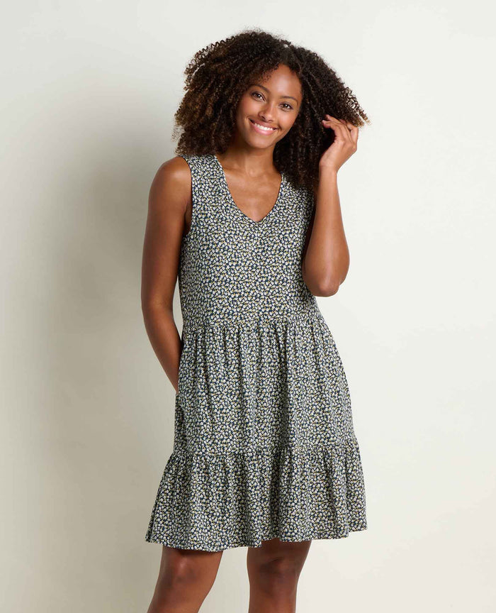 TOAD&CO MARLEY TIERED TANK DRESS MIDNIGHT PRINT WOMENS DRESS