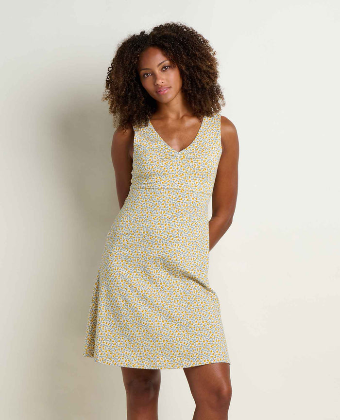 TOAD&CO ROSEMARIE TANK DRESS GOLD PRINT WOMENS DRESS