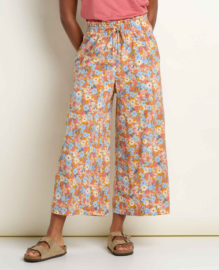 TOAD&CO SUNKISSED WIDE LEG CROP PANT SUNSET PRINT WOMENS PANT