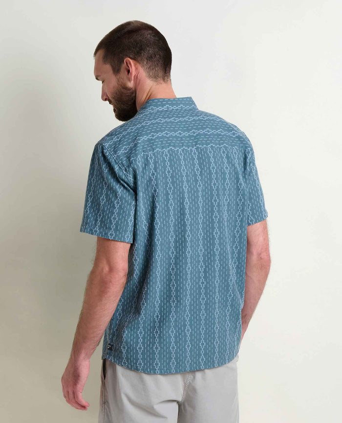 TOAD&CO TREESCAPE INK SHORT SLEEVE BUTTON DOWN MENS SHIRT