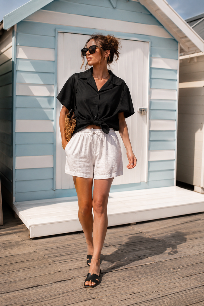 Tonia Tie Shirt Black