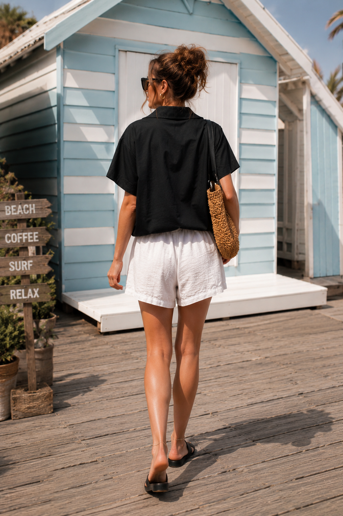 Tonia Tie Shirt Black