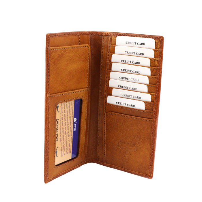 Tooled Leather Rodeo Checkbook Wallet