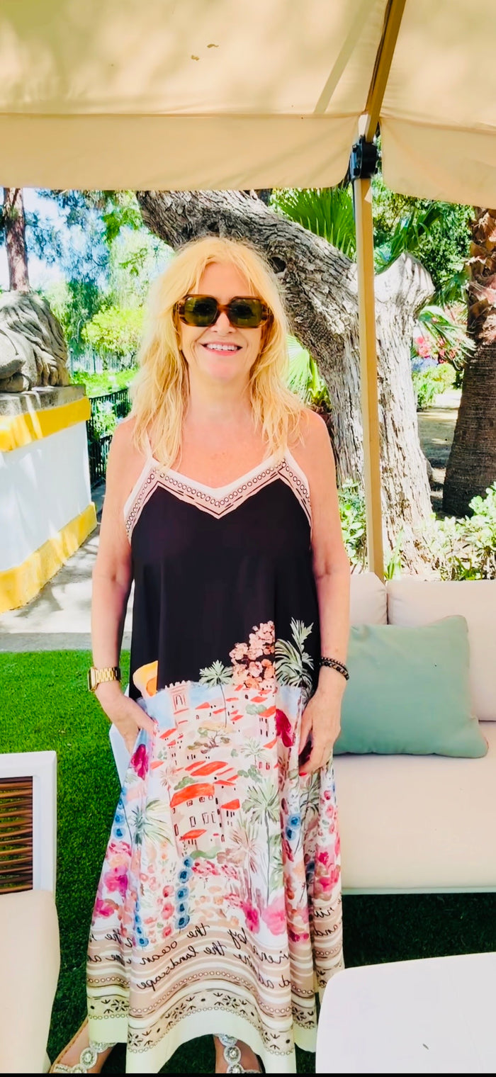 Tranquil Riviera Maxi Dress Black
