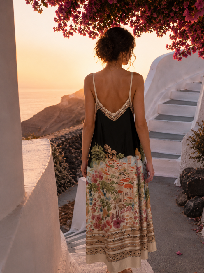 Tranquil Riviera Maxi Dress Black