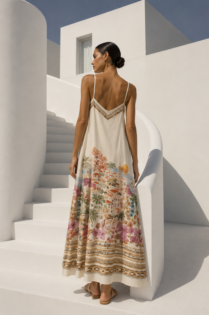 Tranquil Riviera Maxi Dress Cream