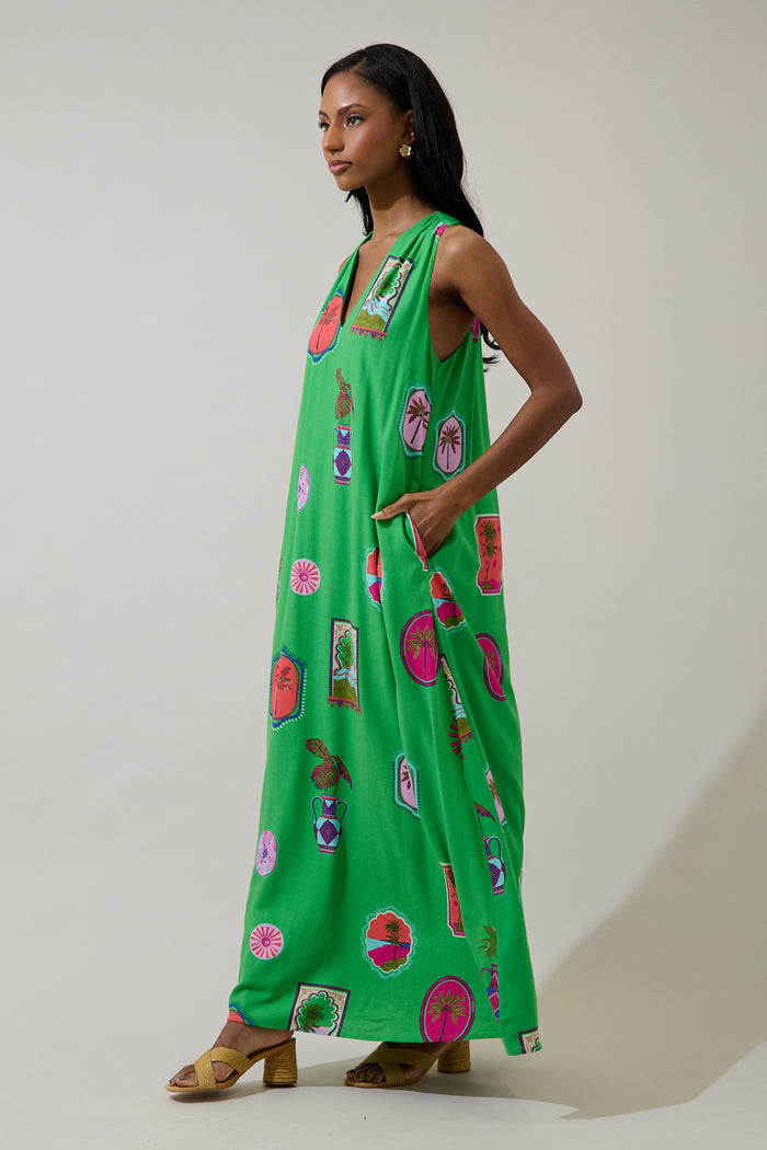 Trinie Postcard Rubi Halter Neck Maxi Dress