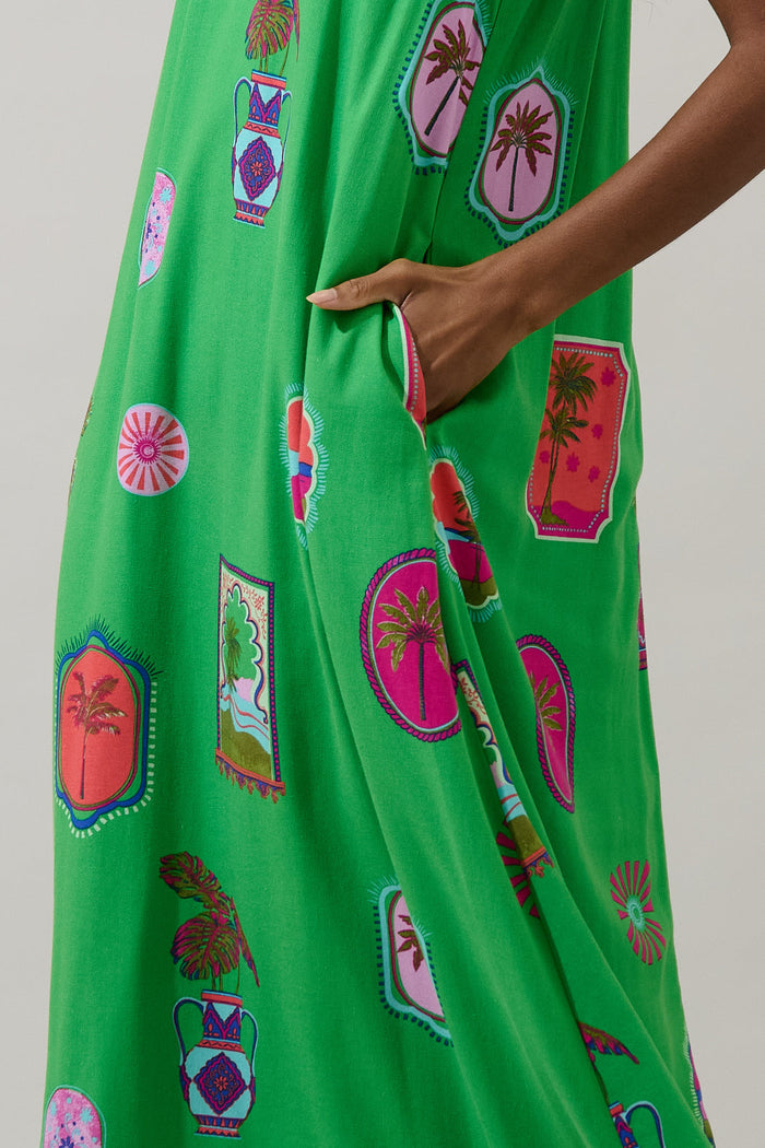 Trinie Postcard Rubi Halter Neck Maxi Dress