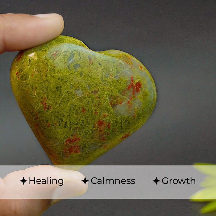 Unakite Big Heart Stone