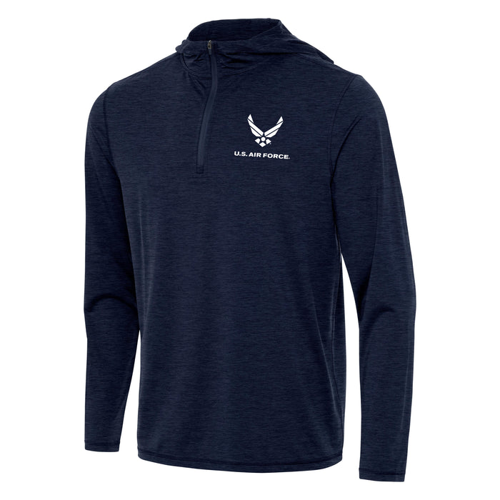 U.S. Air Force Men's Tidy 1/4 Zip Pullover Hood (Navy Heather)*