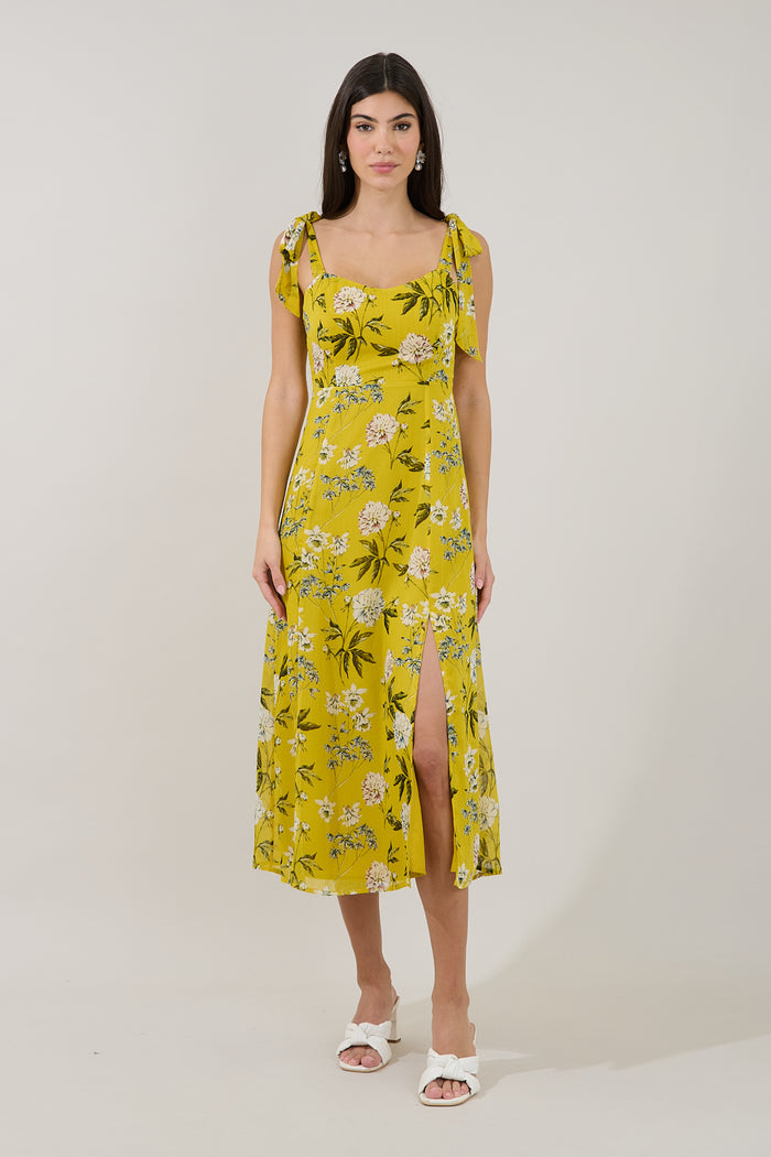 Viejo Tie Strap Midi Dress Verisa Floral