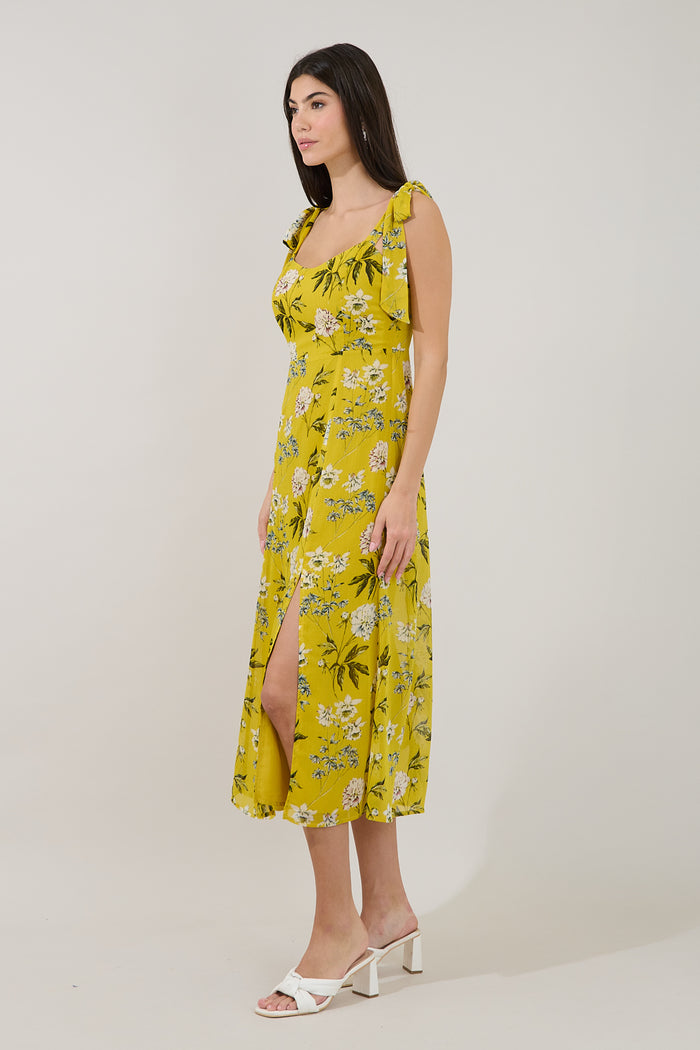 Viejo Tie Strap Midi Dress Verisa Floral