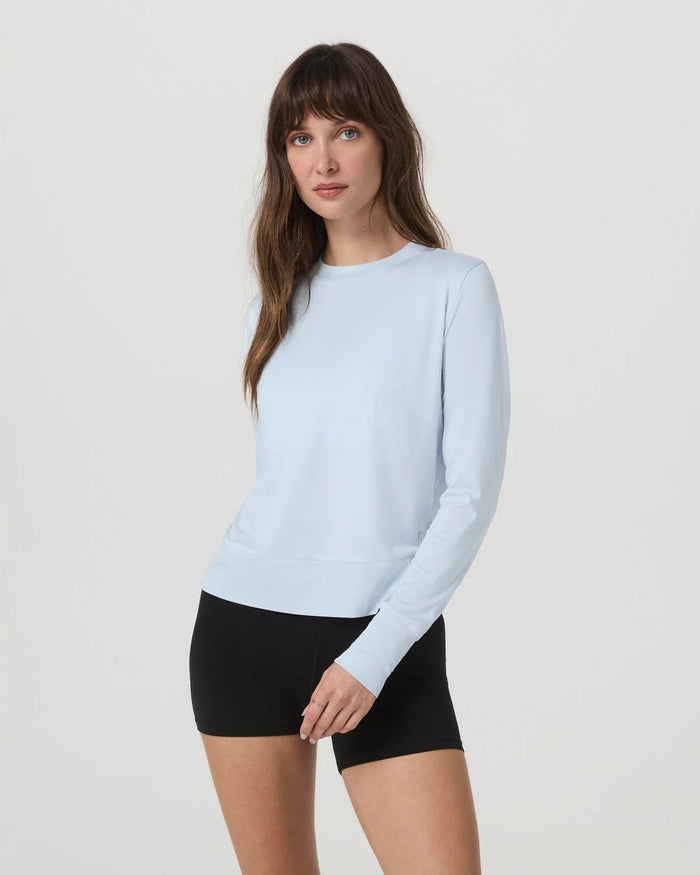 VUORI DAYDREAM CREW SOFT SKY HEATHER WOMENS SWEATSHIRT
