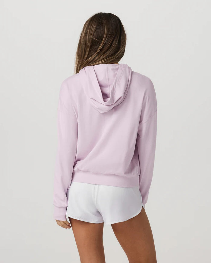 VUORI HALO MODERN PULLOVER HOODIE LILAC BREEZE HEATHER WOMENS HOODY