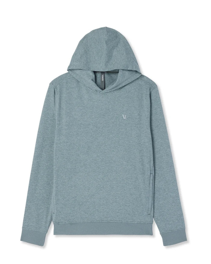 VUORI PONTO PULLOVER HOODIE FOGGY BLUE HEATHER MENS HOODY