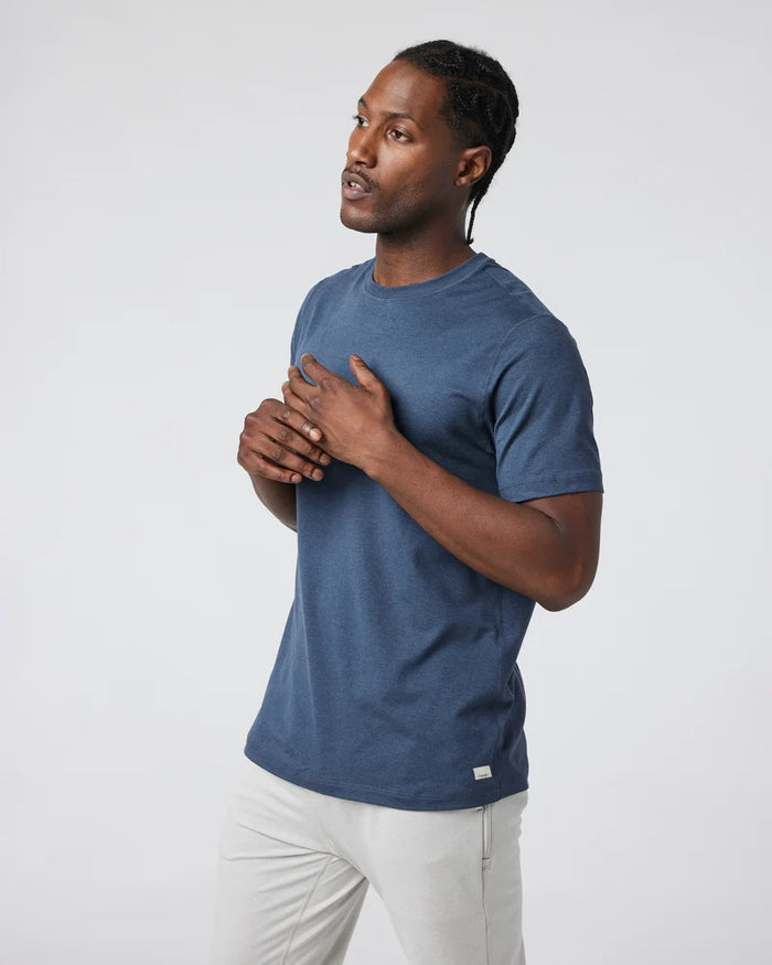 VUORI SHORT SLEEVE PONTO PERFORMANCE TEE AZURE HEATHER MENS T-SHIRT