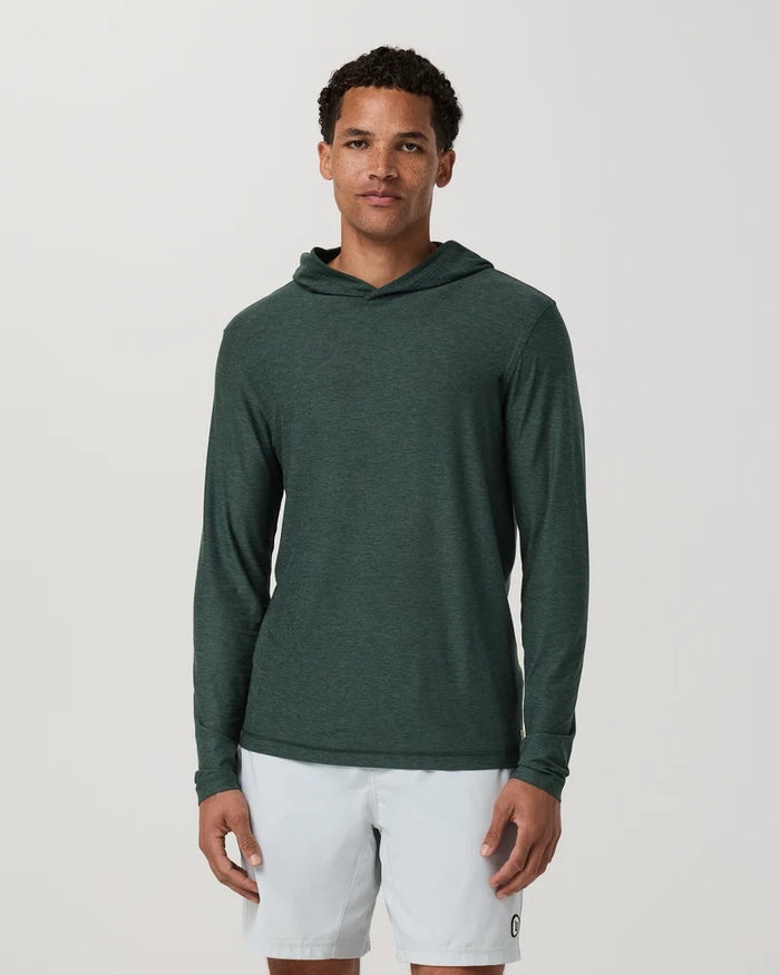 VUORI STRATO TECH HOODIE HEMLOCK HEATHER MENS HOODY