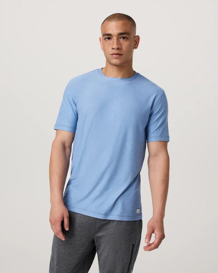 VUORI STRATO TECH TEE ISLE BLUE HEATHER MENS T-SHIRT