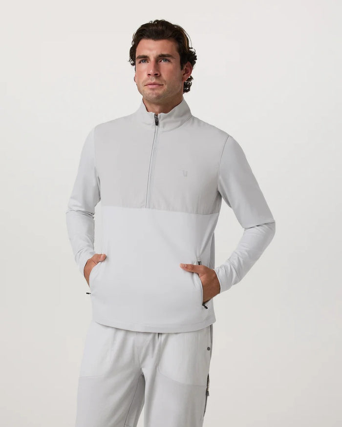 VUORI SUNDAY ELEMENT HALF ZIP FROST GREY MENS SWEATSHIRT
