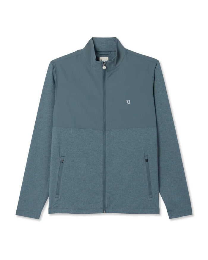 VUORI SUNDAY ELEMENT TRACK JACKET BLUE SEA HEATHER MENS JACKET