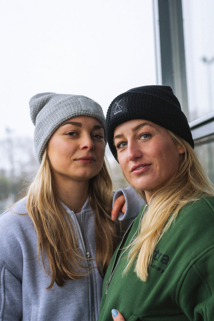 Waffle Beanie - Heather Grey