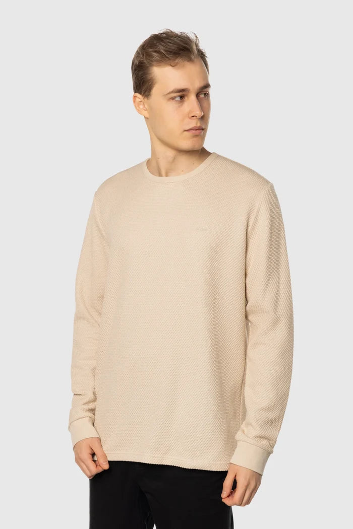 Waffle Knit Long Sleeve Long Sleeves - Front