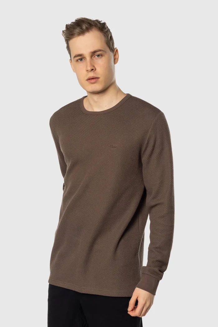 Waffle Knit Long Sleeve Long Sleeves - Side