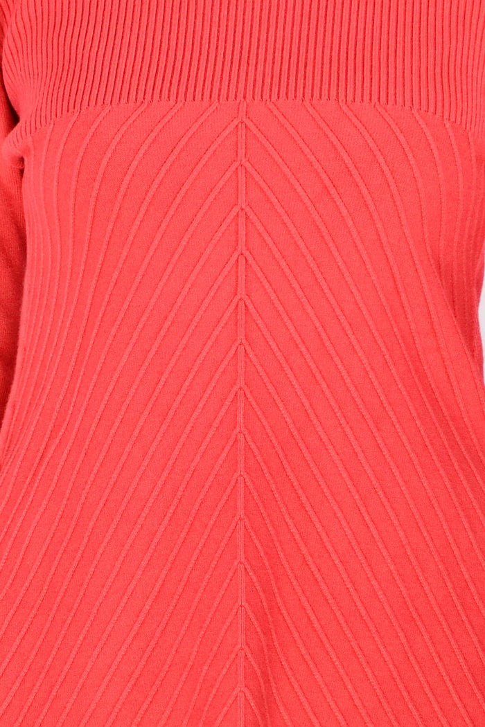 Warm Coral Long Sleeve Tunic Jumper