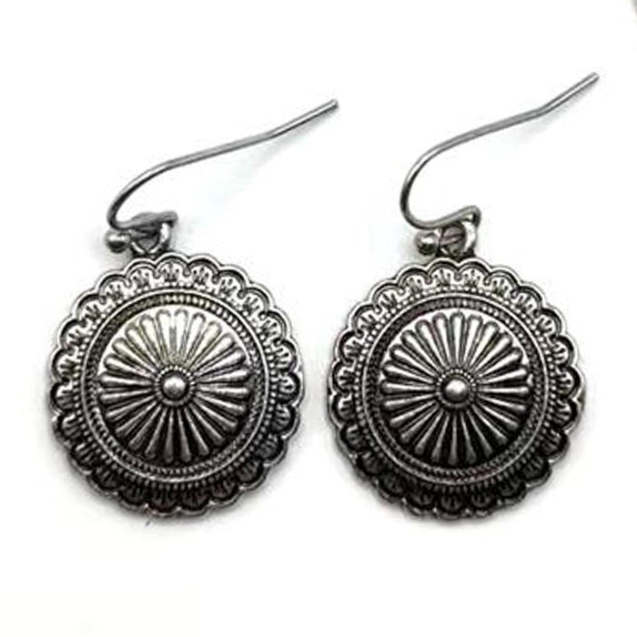 Western Floral Dangle Concho Earrings