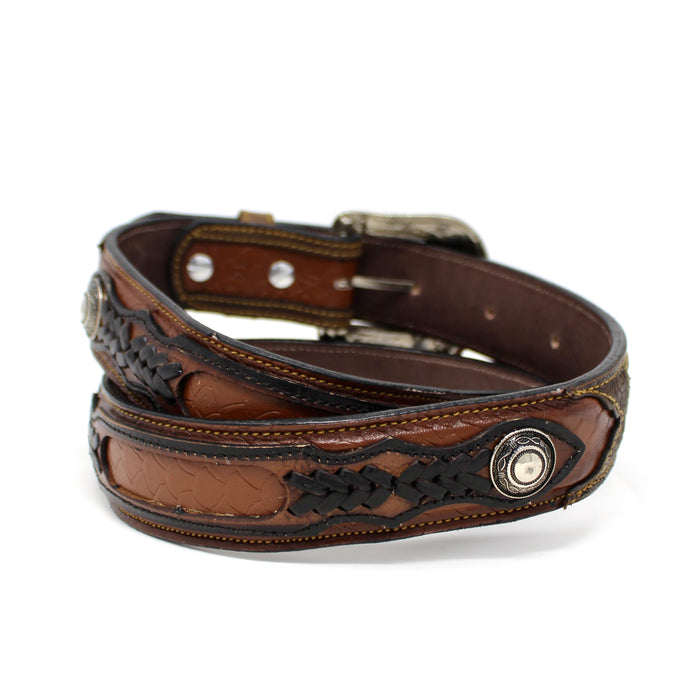 Western Imitation Crocodile Concho Belt