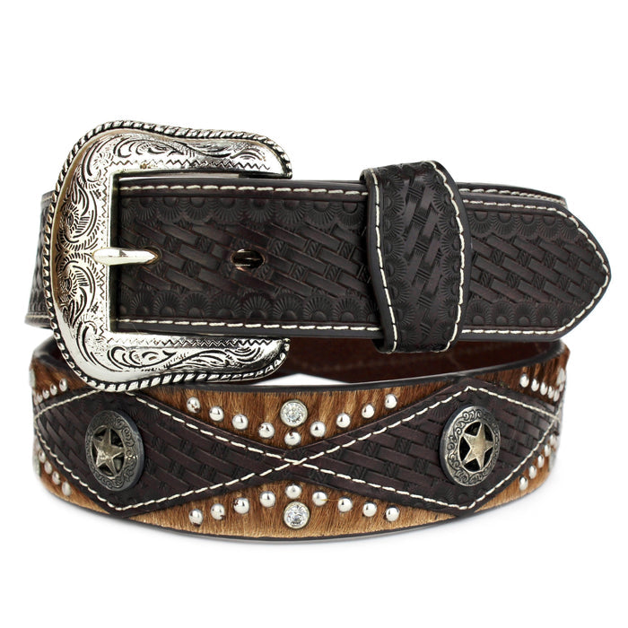 Western Star Belt w/ Brown Cowhide