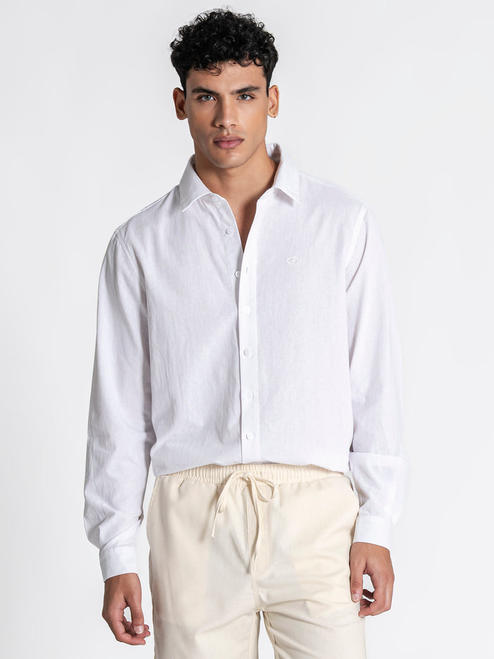 shirts / White GG Linen Shirt