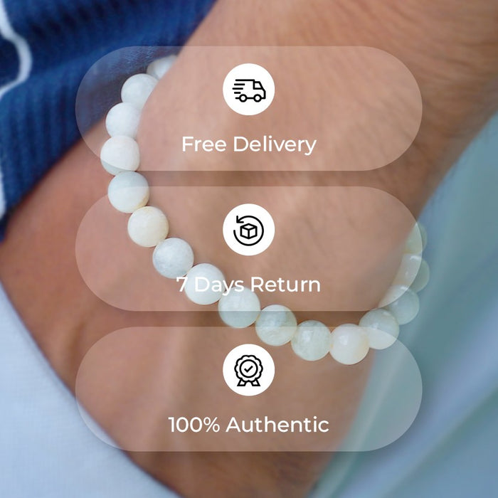 White Moonstone Beads Bracelet