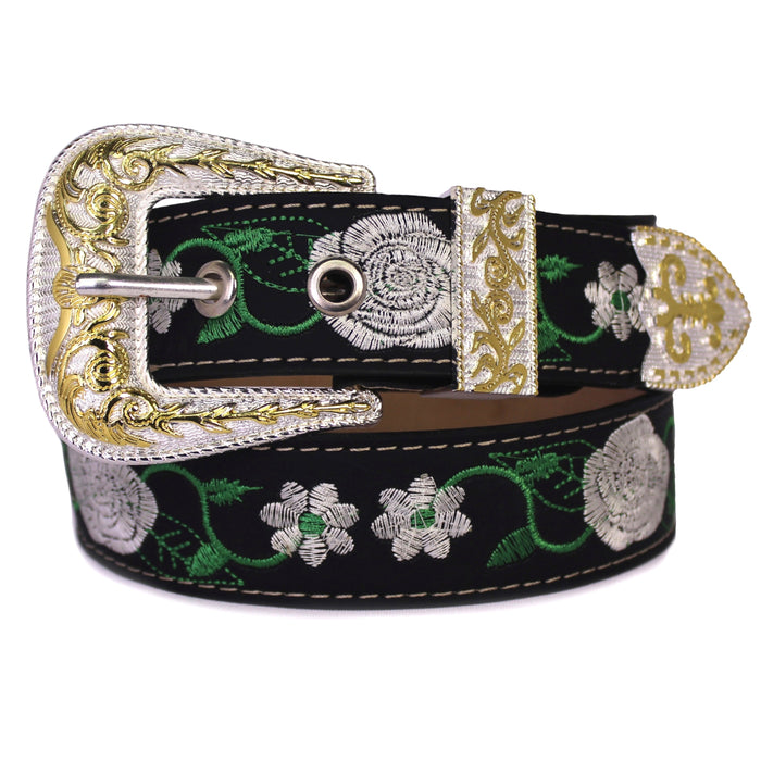 White Rose Belt - Black