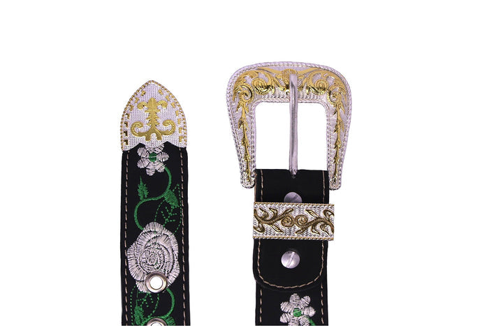 White Rose Belt - Black