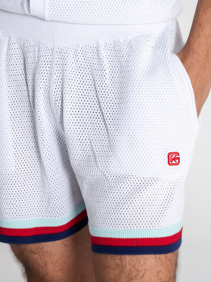 shorts / White Soft Court Sneakers