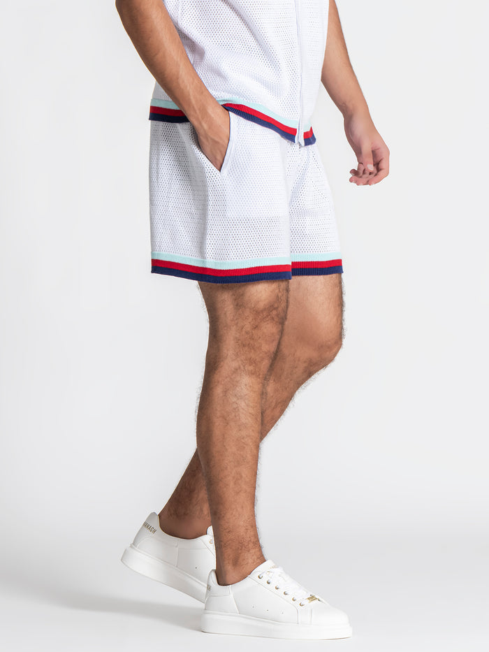 shorts / White Soft Court Sneakers