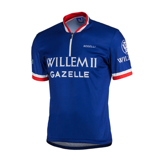 Rogelli Willem II fietsshirt heren blauw korte mouw voorkant.