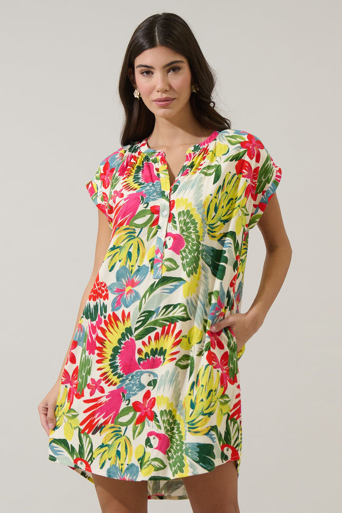 Wissa Tropical Jasla Shift Mini Dress