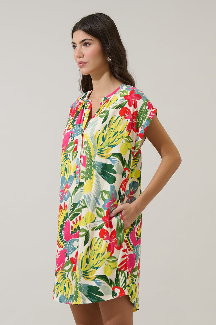 Wissa Tropical Jasla Shift Mini Dress
