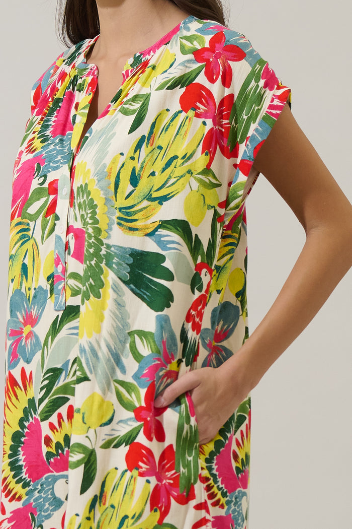 Wissa Tropical Jasla Shift Mini Dress