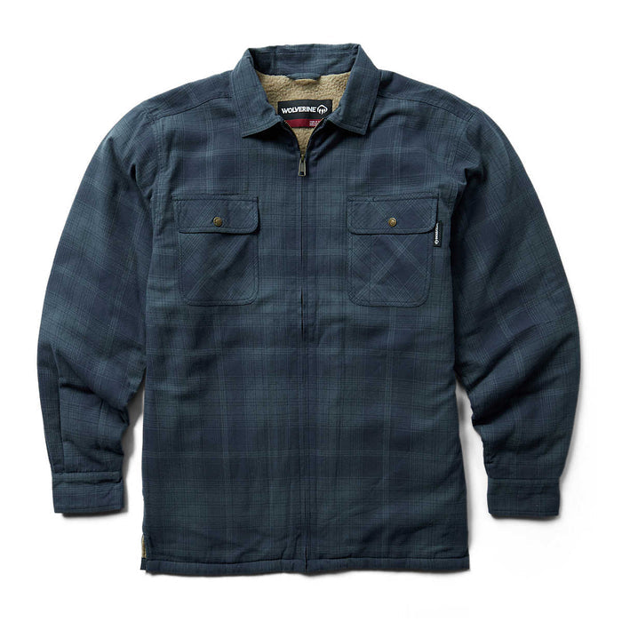 Wolverine Sherpa Lined Zip Shirt Jacket - Dark Slated Plaid