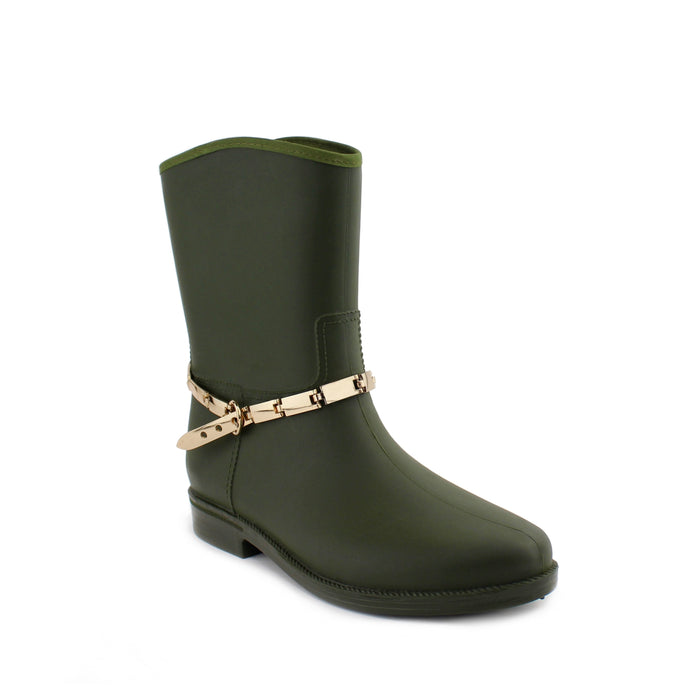 Women's Short Matte Rain Boot - Olive