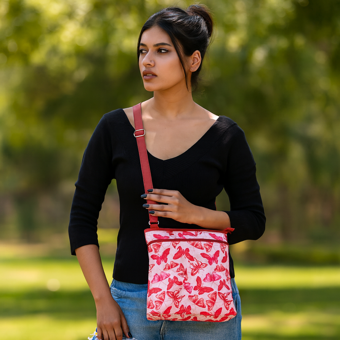 Women's butterfly crossbody sling bag for work, travel, and daily use-model image